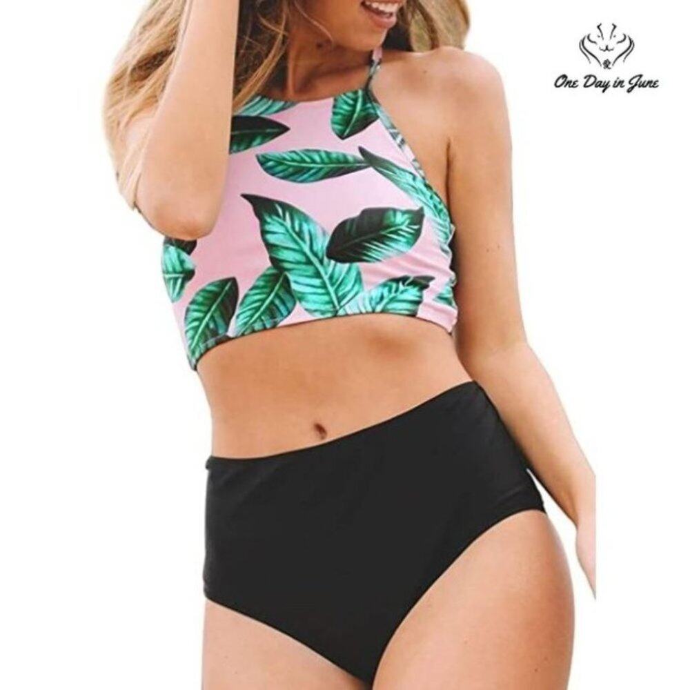 Geek Lighting High Waist Floral Bikini Swimsuit Size S